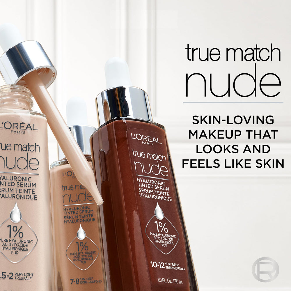 L'Oreal Paris True Match Nude Hyaluronic Serum finish appears luminous with light tint