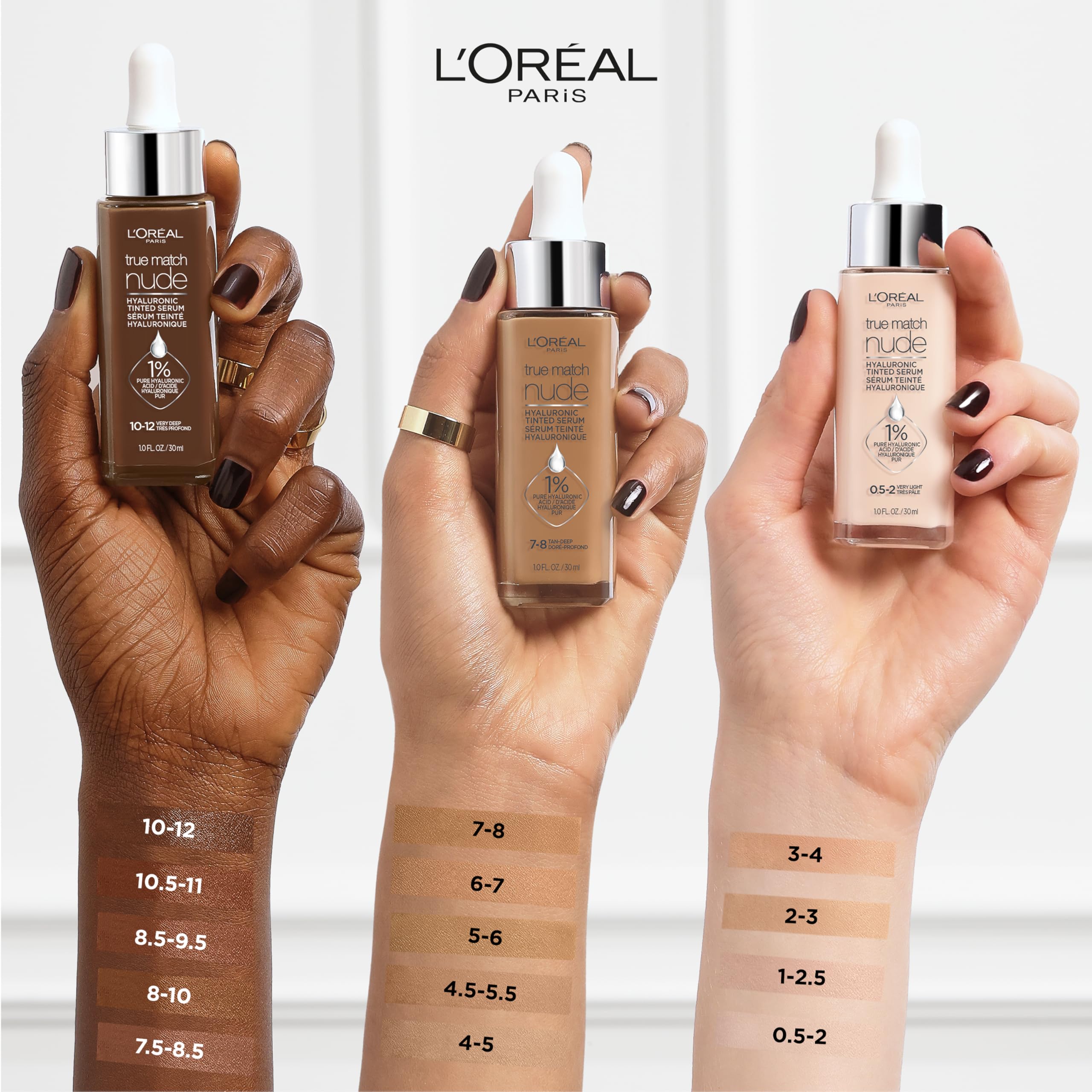 L'Oreal Paris True Match Nude Hyaluronic tinted serum foundation close-up texture and finish