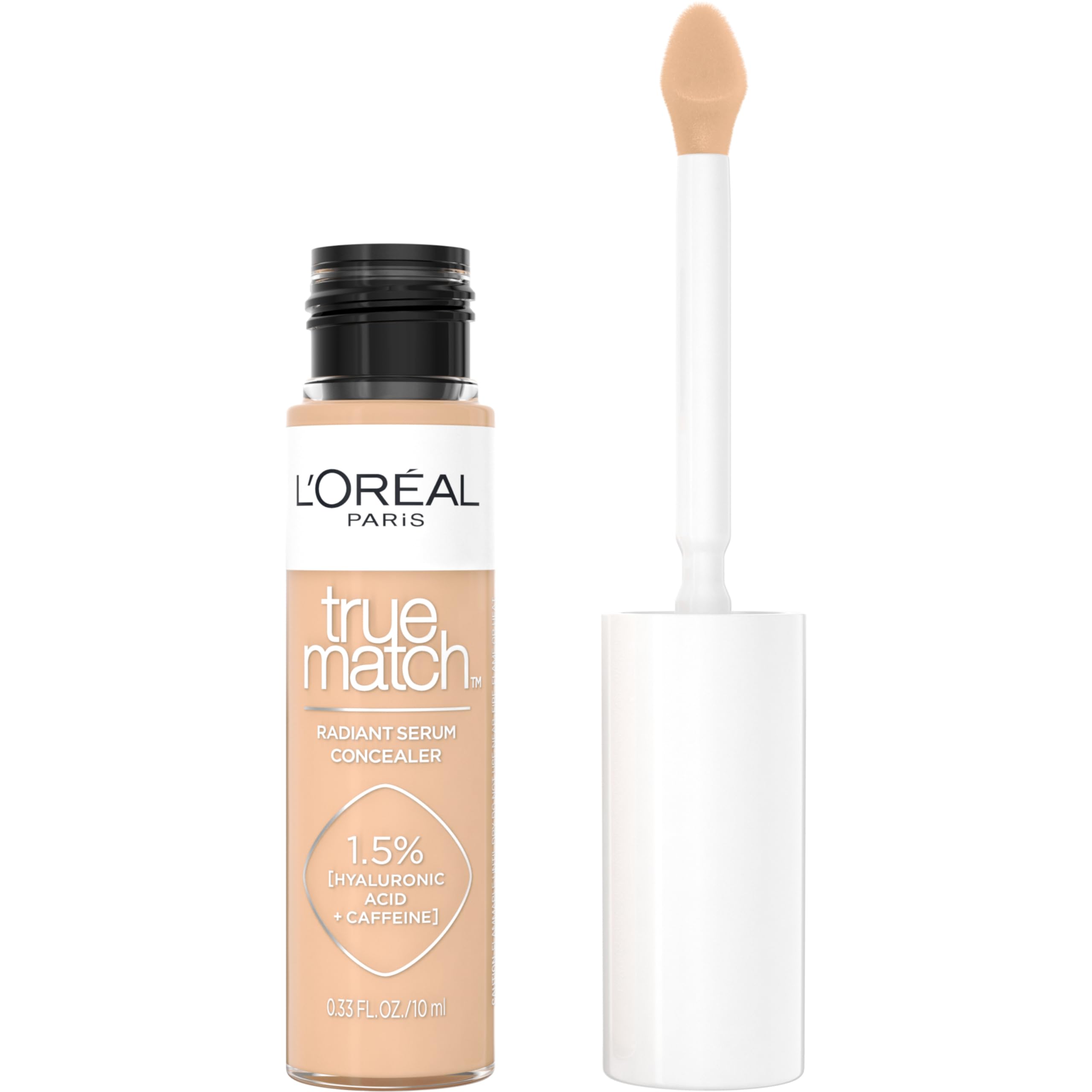 L'Oreal Paris True Match Radiant Serum Concealer bottle closeup showing brightening potential