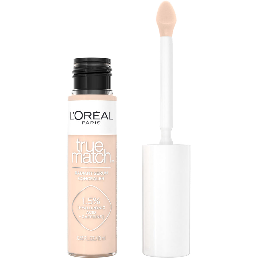 L'Oreal Paris True Match Radiant Serum Concealer bottle close-up showing hydration boost
