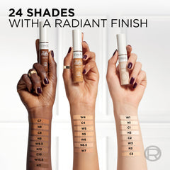 L'Oreal Paris True Match Radiant Serum Concealer swatches across 24 shades for perfect match