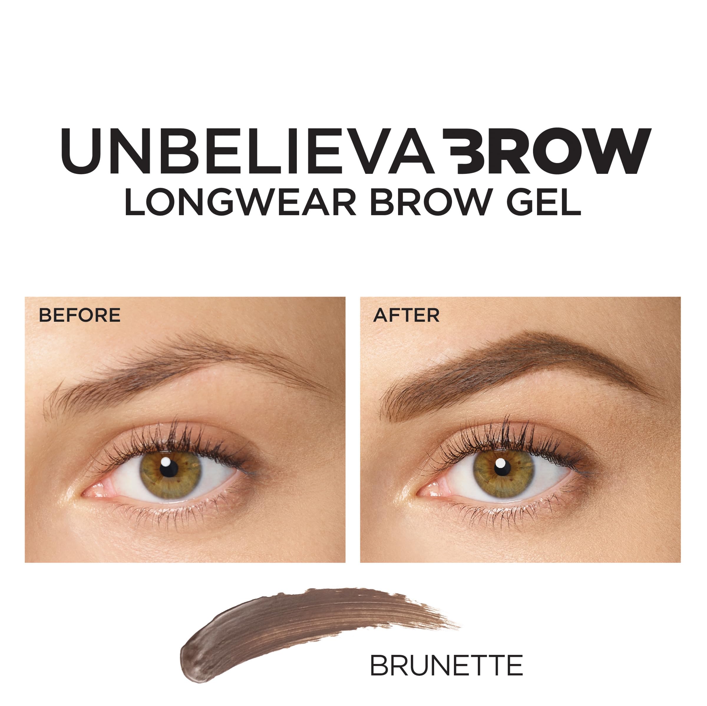 L'Oreal Paris Unbelieva-Brow closeup swatch intense shade for fuller look.