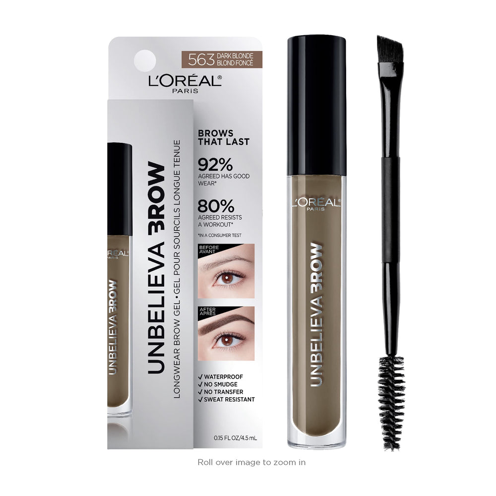 L'Oreal Paris Unbelieva-Brow gel brush close-up for precise brow filling