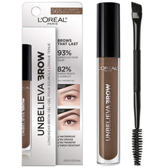L’Oréal Paris Unbelieva-Brow longwear tinted gel closeup precision brush for precise brow shaping.