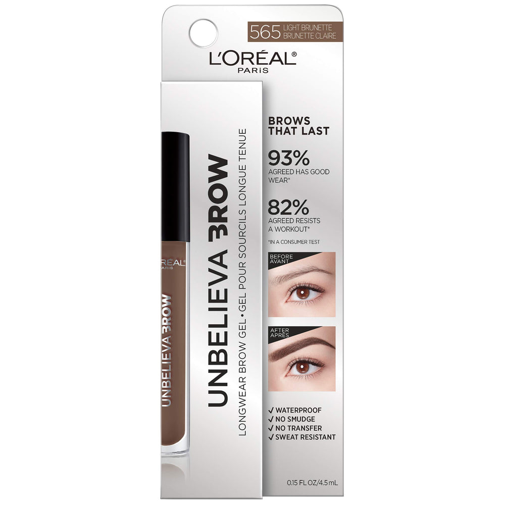 L’Oréal Paris Unbelieva-Brow longwear Light Brunette swatches show natural to bold color.