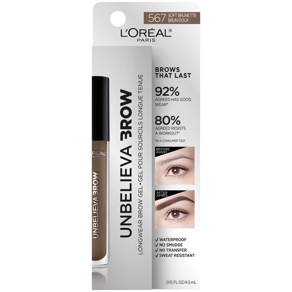 L'Oreal Paris Unbelieva-Brow Soft Brunette shade swatches for natural look to defined color.