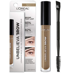 L'Oreal Paris Unbelieva-Brow wand close-up shows precision applicator for define-and-fill brows.