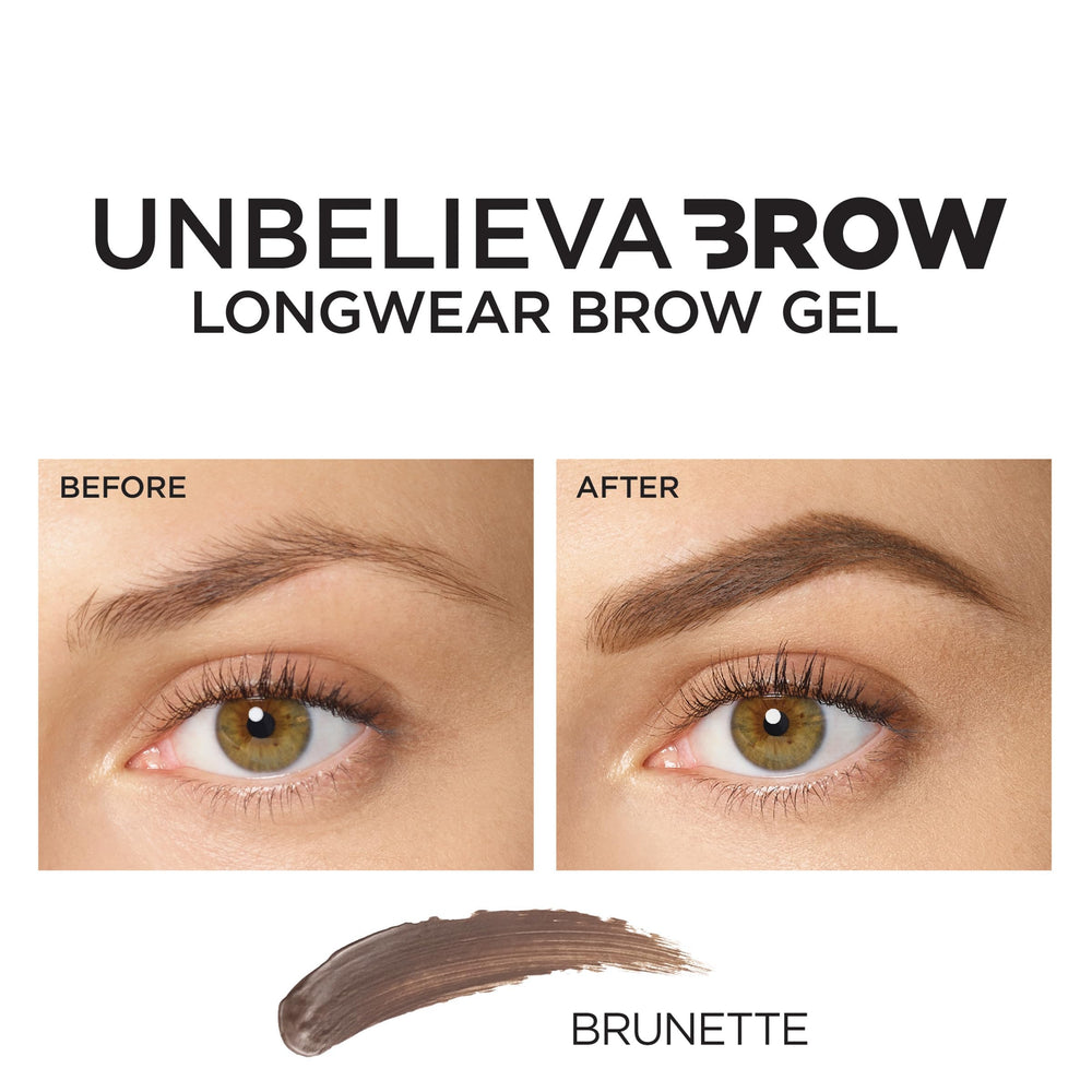 L'Oreal Paris Unbelieva-Brow waterproof film seals pigment for smudge-proof color.