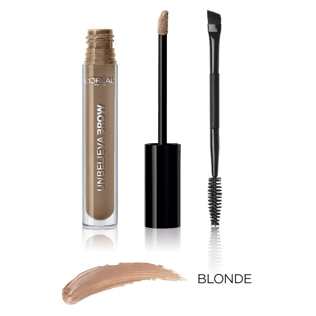 L'Oréal Paris Unbelieva-Brow waterproof swatches emphasize smudge-proof finish on skin.