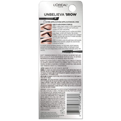 L'Oreal Paris Unbelieva-Brow brow near close-up shows waterproof, transfer-proof finish.