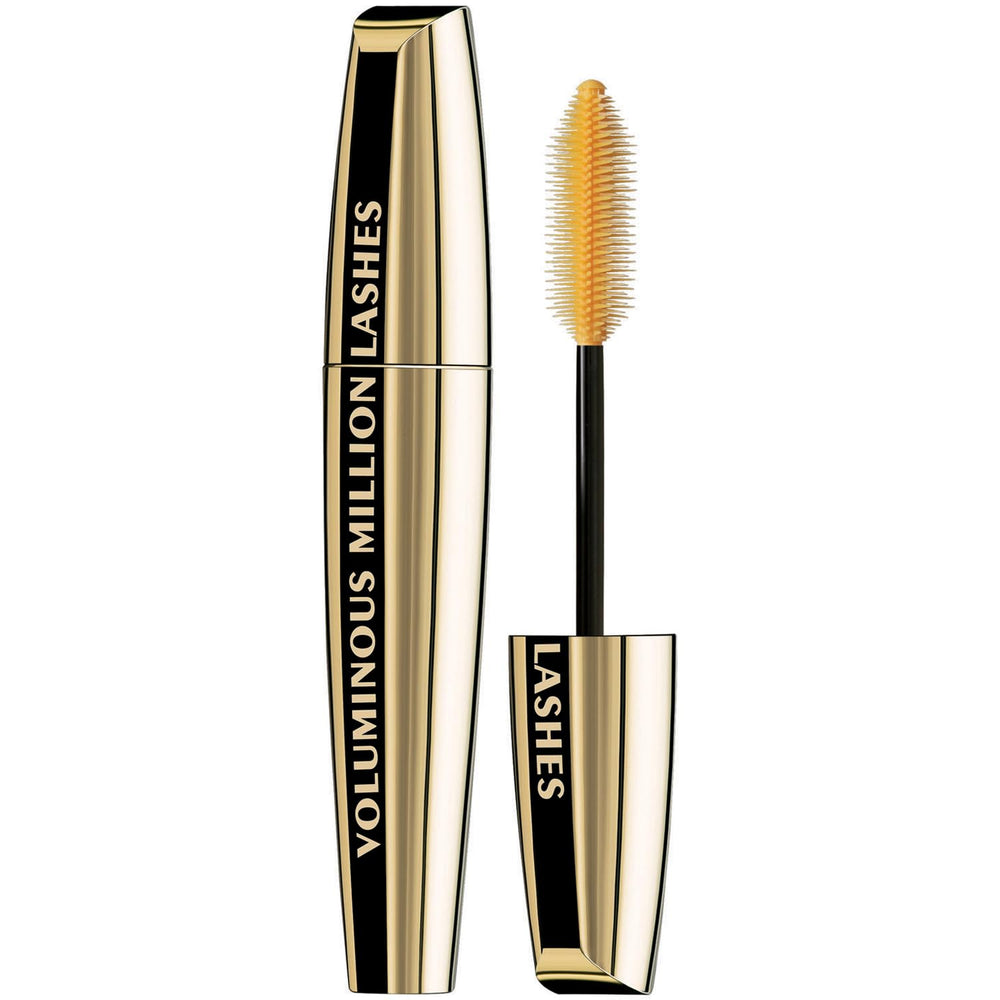 L'Oreal Paris Voluminous Million Lashes mascara brush closeup delivering defined, voluminous lashes