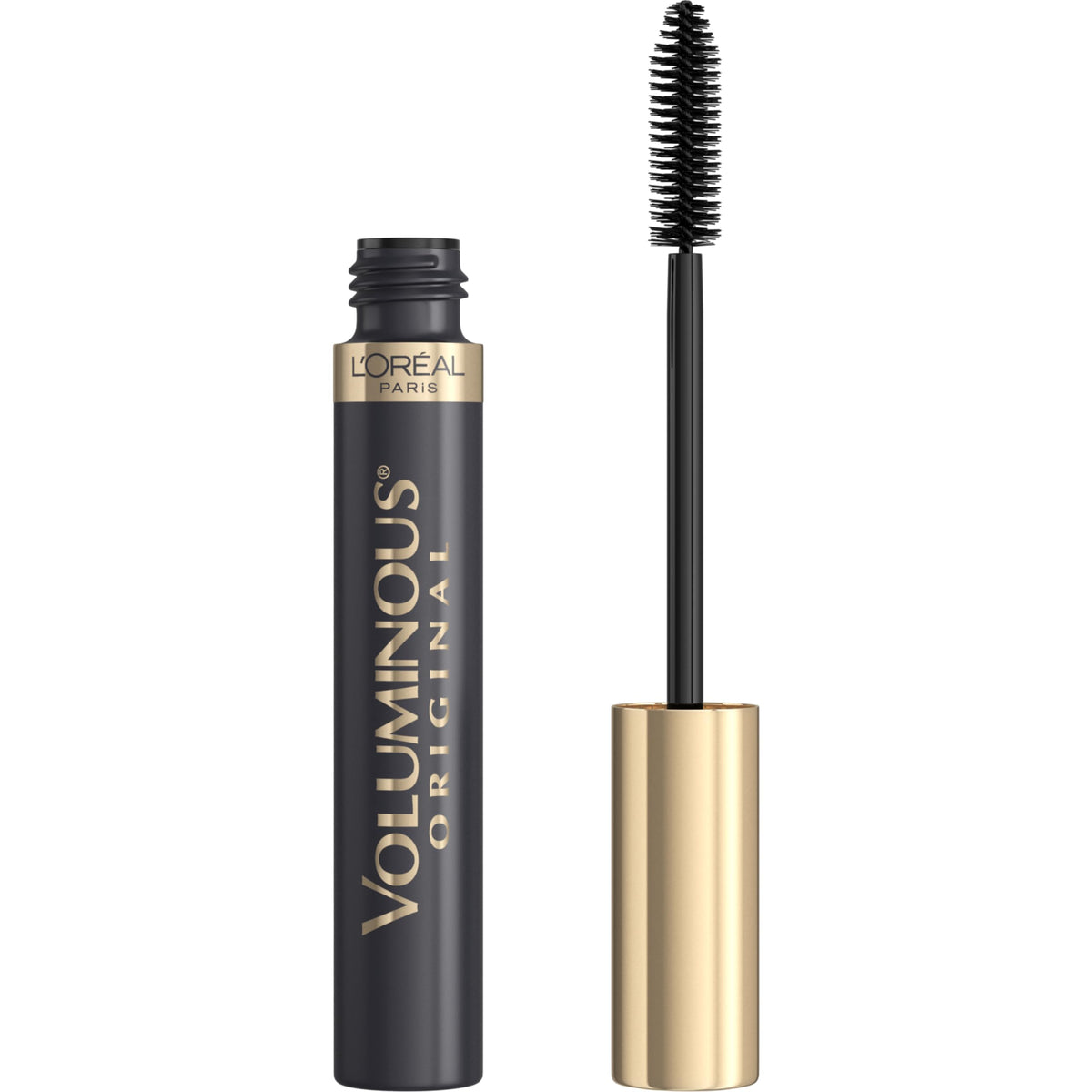 L'Oreal Paris Voluminous Original Mascara brush at lash base for even coating and lift.