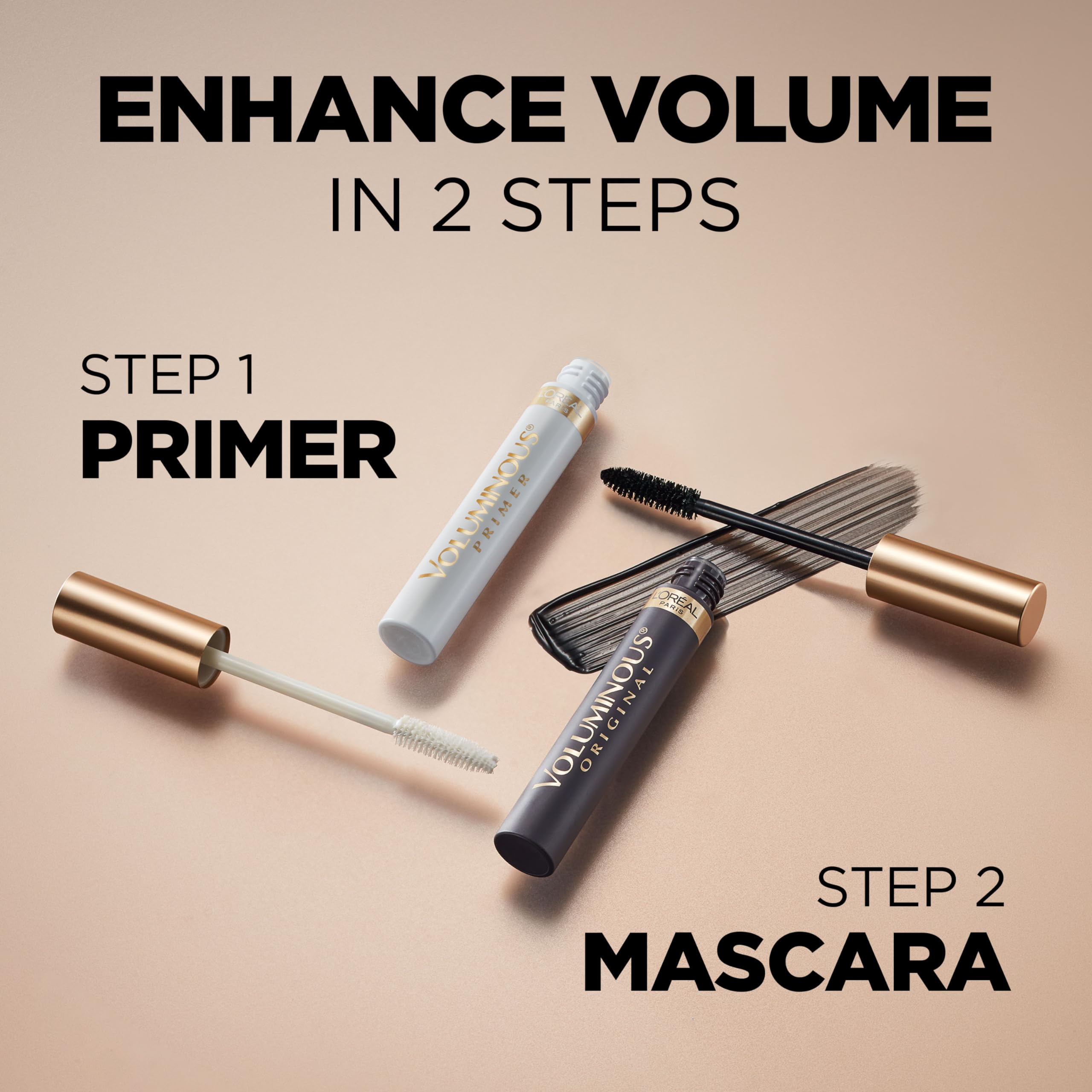 Lashes look full and dramatic with L'Oreal Paris Voluminous mascara