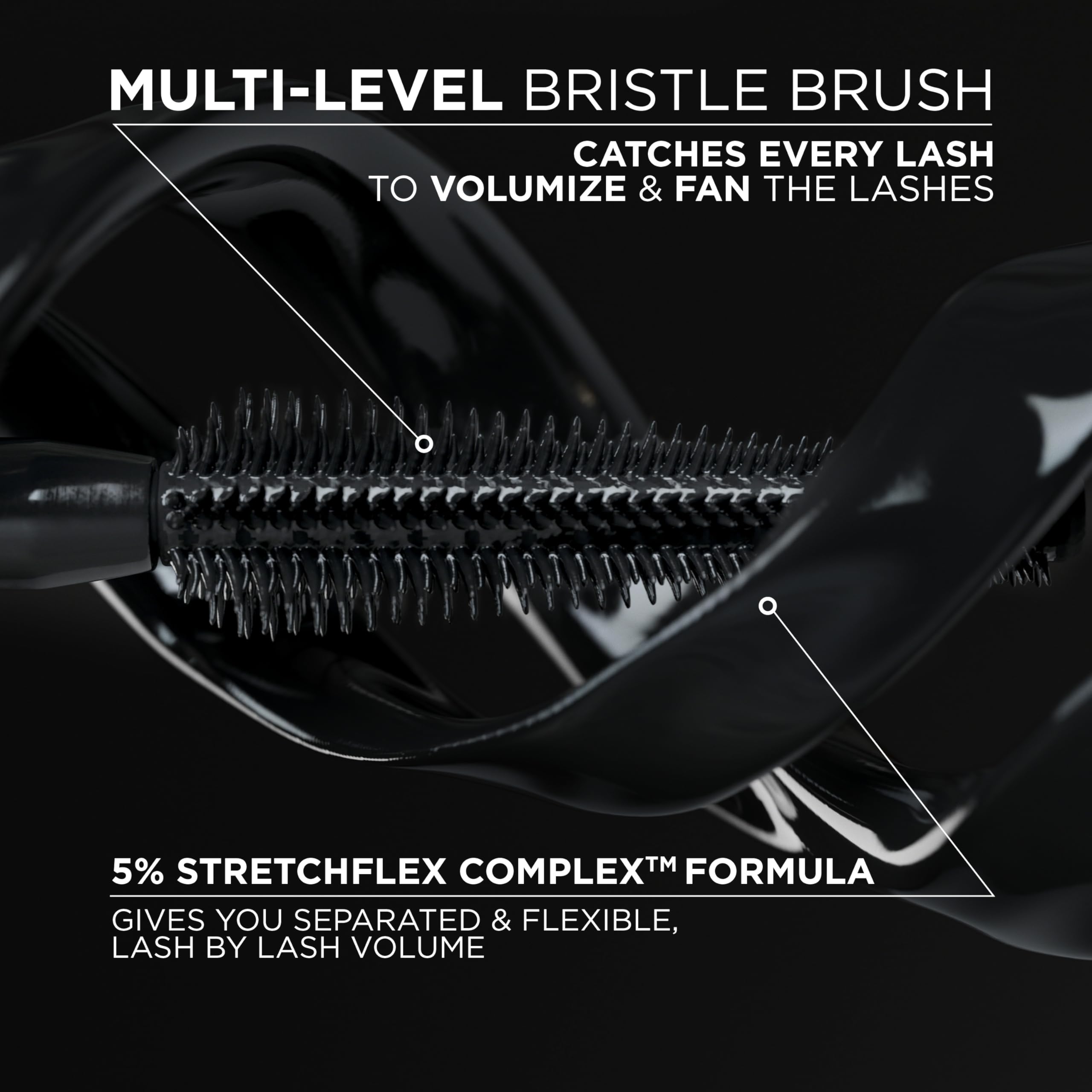 L'Oreal Paris Voluminous Panorama 24-hour wear resists smudge and flake.