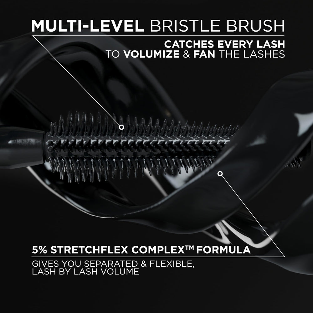 L'Oreal Paris Voluminous Panorama 24-hour wear resists smudge and flake.