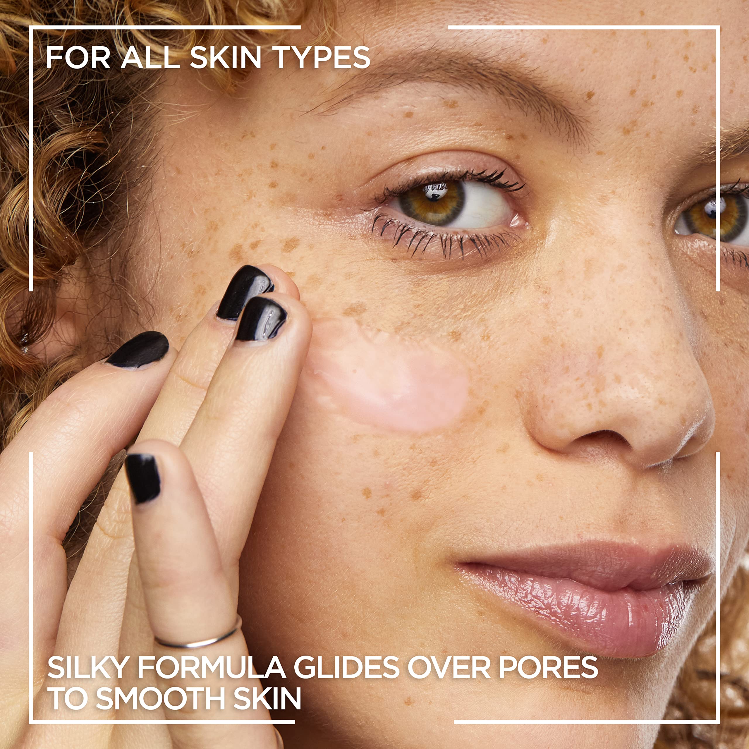 L’Oréal Paris Prime Lab niacinamide dullness-reducer demonstrating brighter-looking skin.