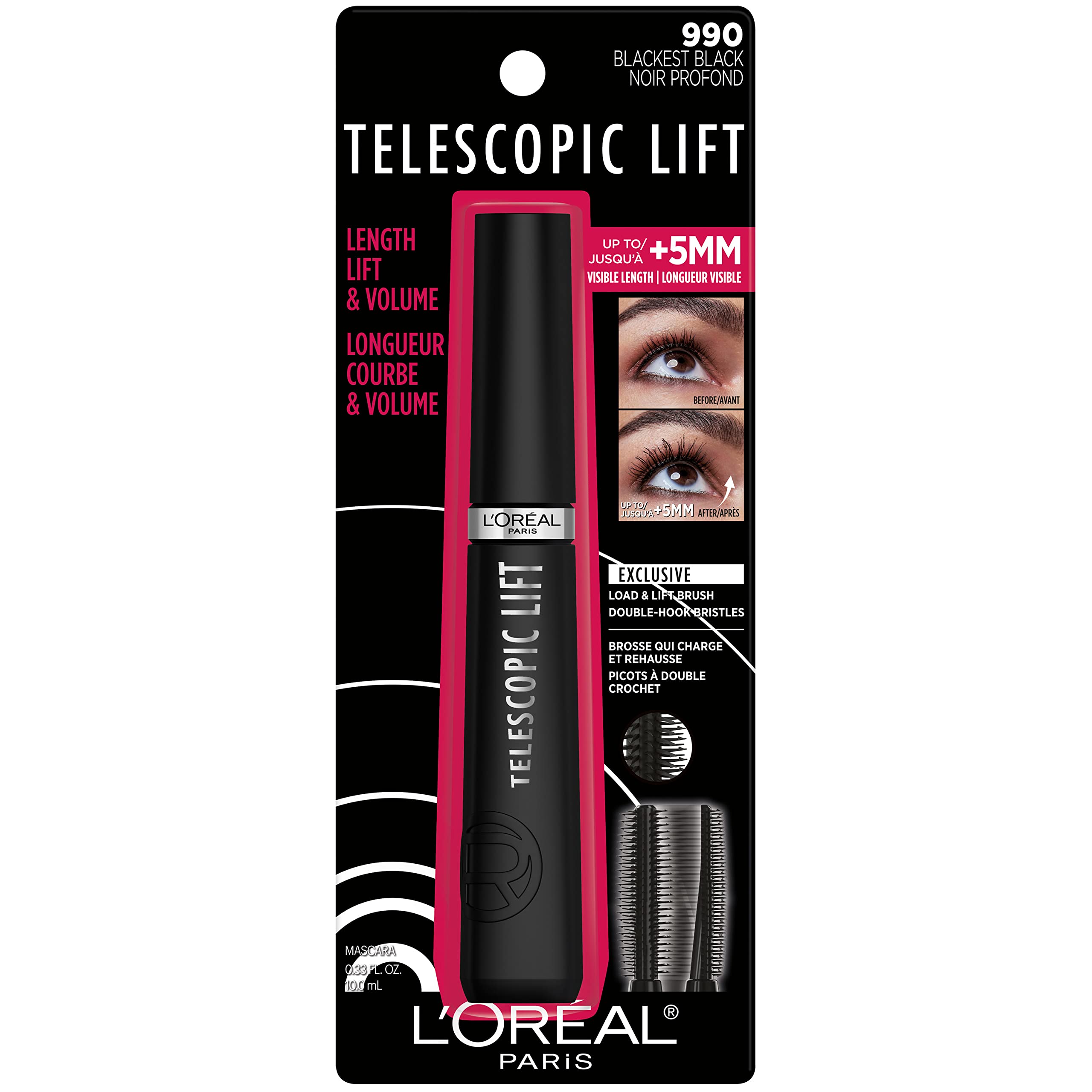 L'Oreal Paris Telescopic Lift removal shown with soap and water ease