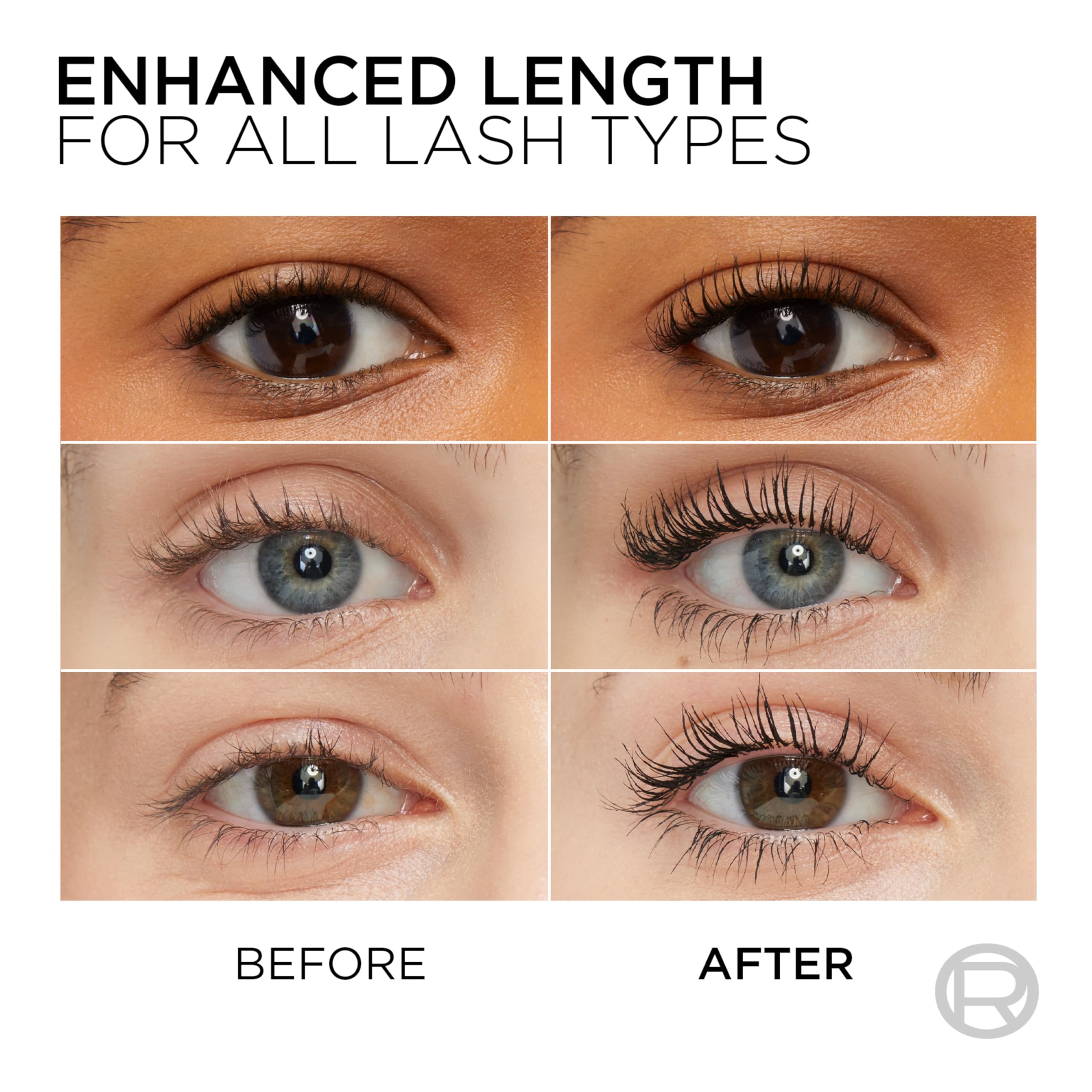 L’Oréal Paris Telescopic lashes lengthened up to 60 percent for definition.