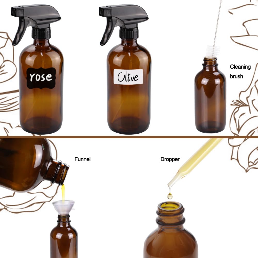 Loretoy label sets for organizing spray and roller bottles.