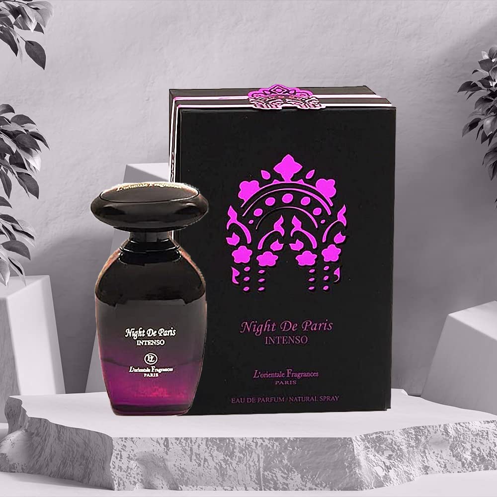 LOrientale Fragrances Night De Paris Intenso opening notes highlight crisp bergamot and lemon.