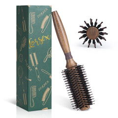 LORSEX Round Brush bristles close-up shows natural oil distribution for smoother hair