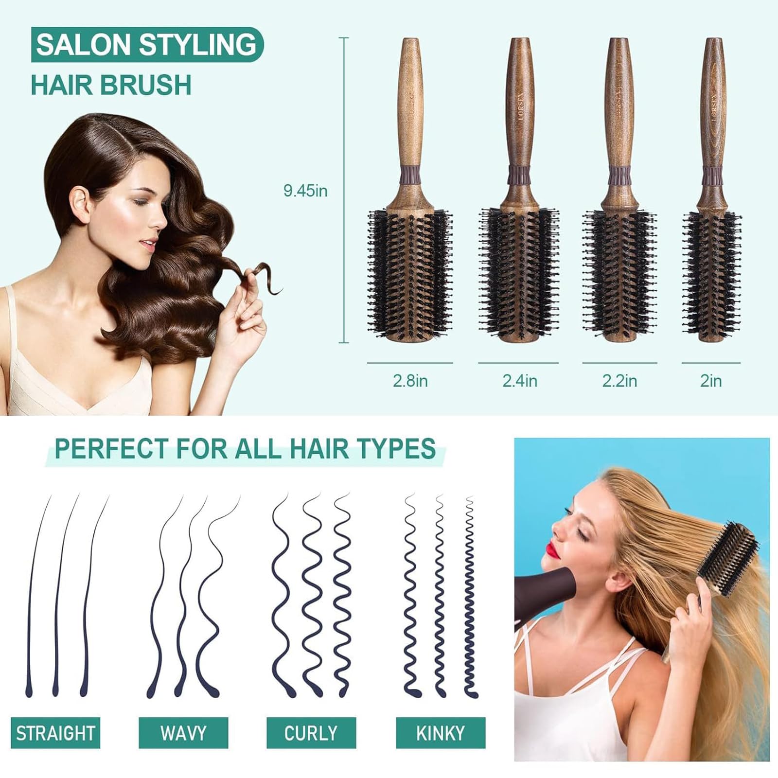 LORSEX Round Brush in use for blow-drying delivers salon-like volume at home
