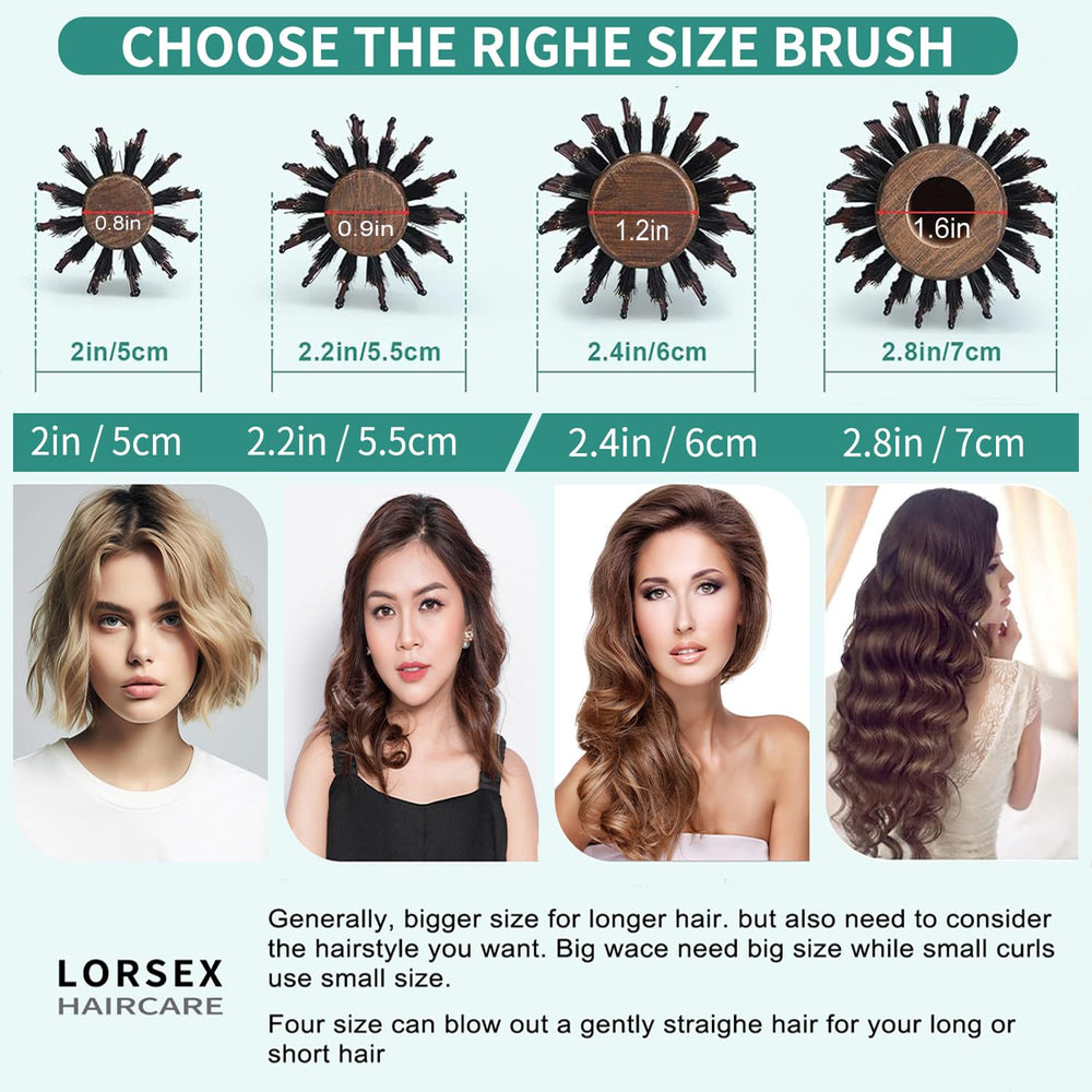 LORSEX Round Brush shine and volume demo showcases healthier-looking, gently styled hair