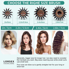 LORSEX Round Brush shine and volume demo showcases healthier-looking, gently styled hair