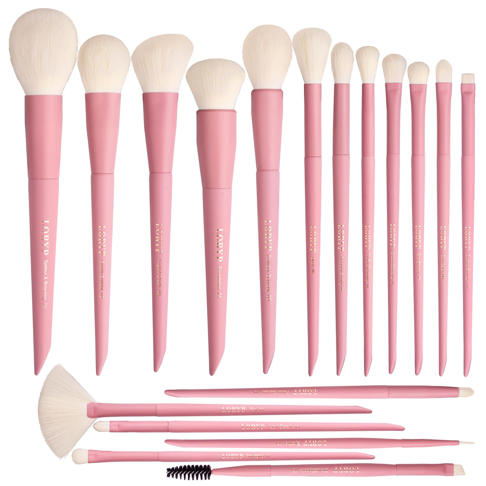 LORYP 18-piece set in open packaging for professional-looking makeup