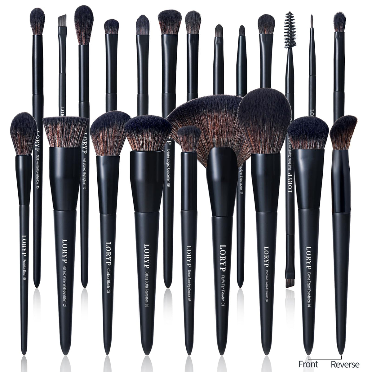 LORYP 21pc makeup brush set flat-top foundation brush for flawless coverage