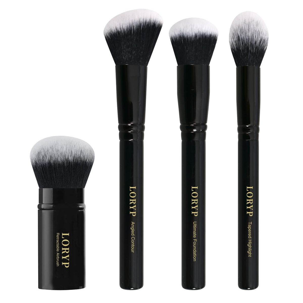 LORYP 4 Pcs Full Face Brush Set for on-the-go touch-ups and versatile makeup application.