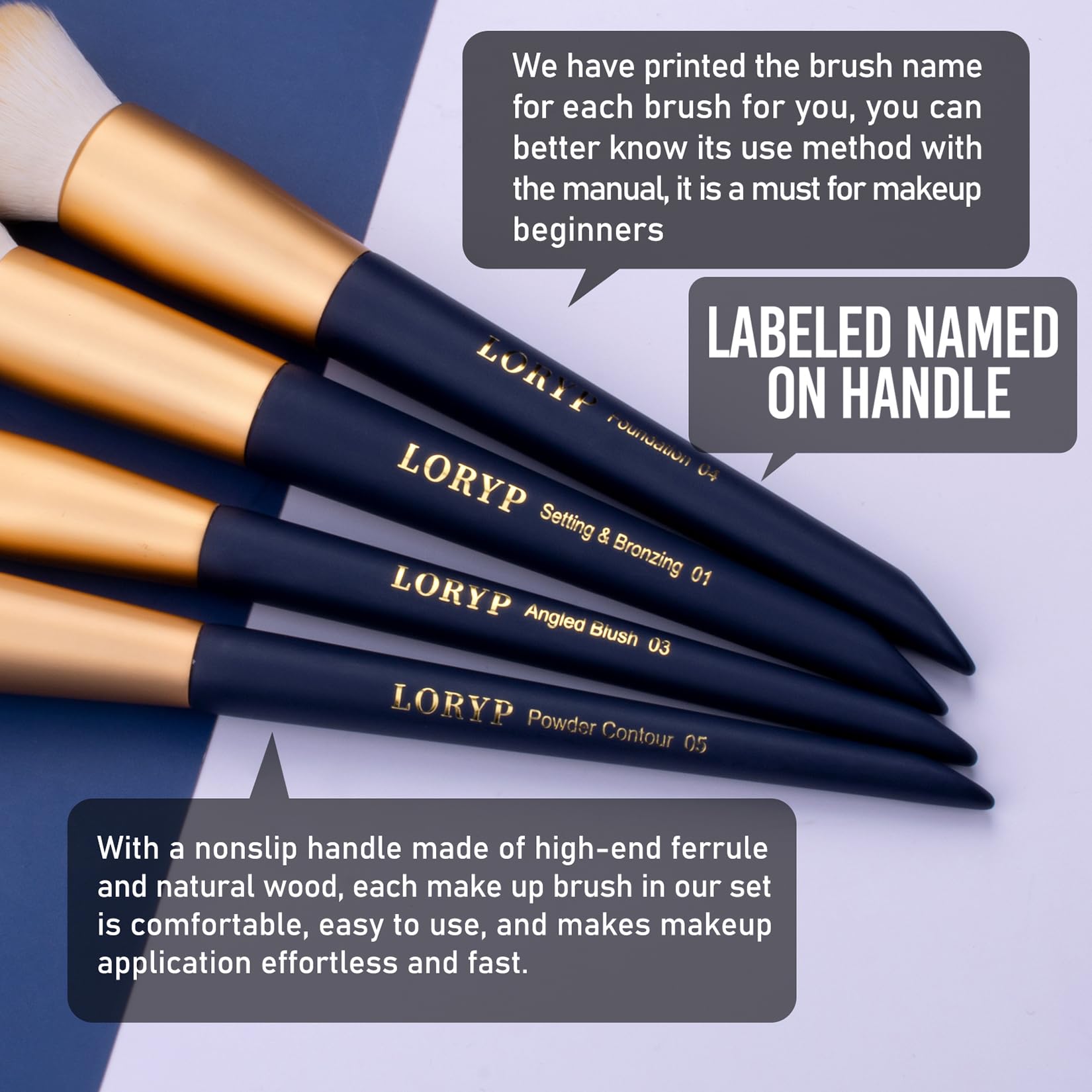 LORYP contour brush to sculpt and define with clean, controlled lines