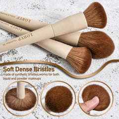 LORYP foundation brush in use for smooth, even skin application.