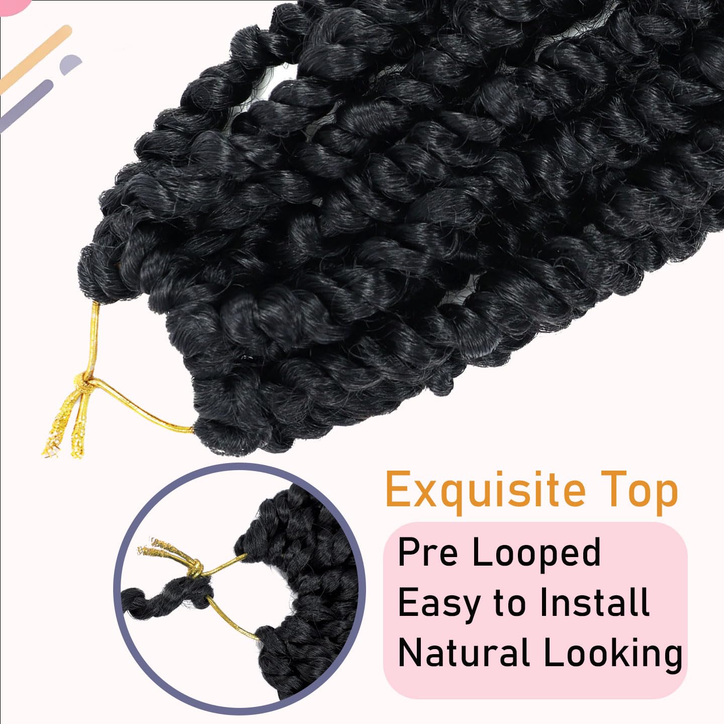LOSMOEER crochet needle and rings package enables quick, beginner-friendly styling.