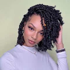 LOSMOEER passion twist hair 8-inch pack box demonstrates ready-to-wear protective style.