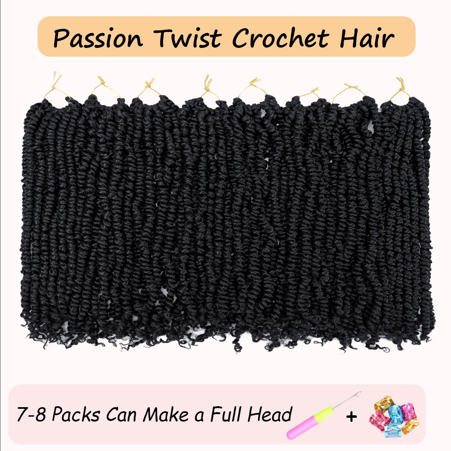 LOSMOEER passion twist hair pre-looped closeup highlights soft texture and natural shine.