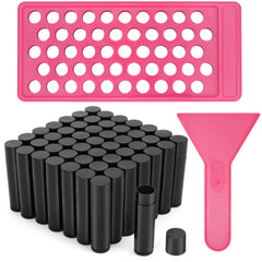 LotFancy filling-tray-setup demonstrates efficient, mess-free lip balm filling.