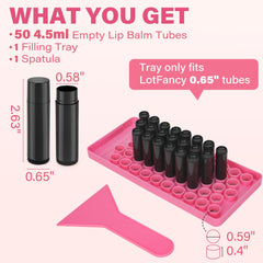 LotFancy lip-balm-spatula illustrates precise, clean application during filling.