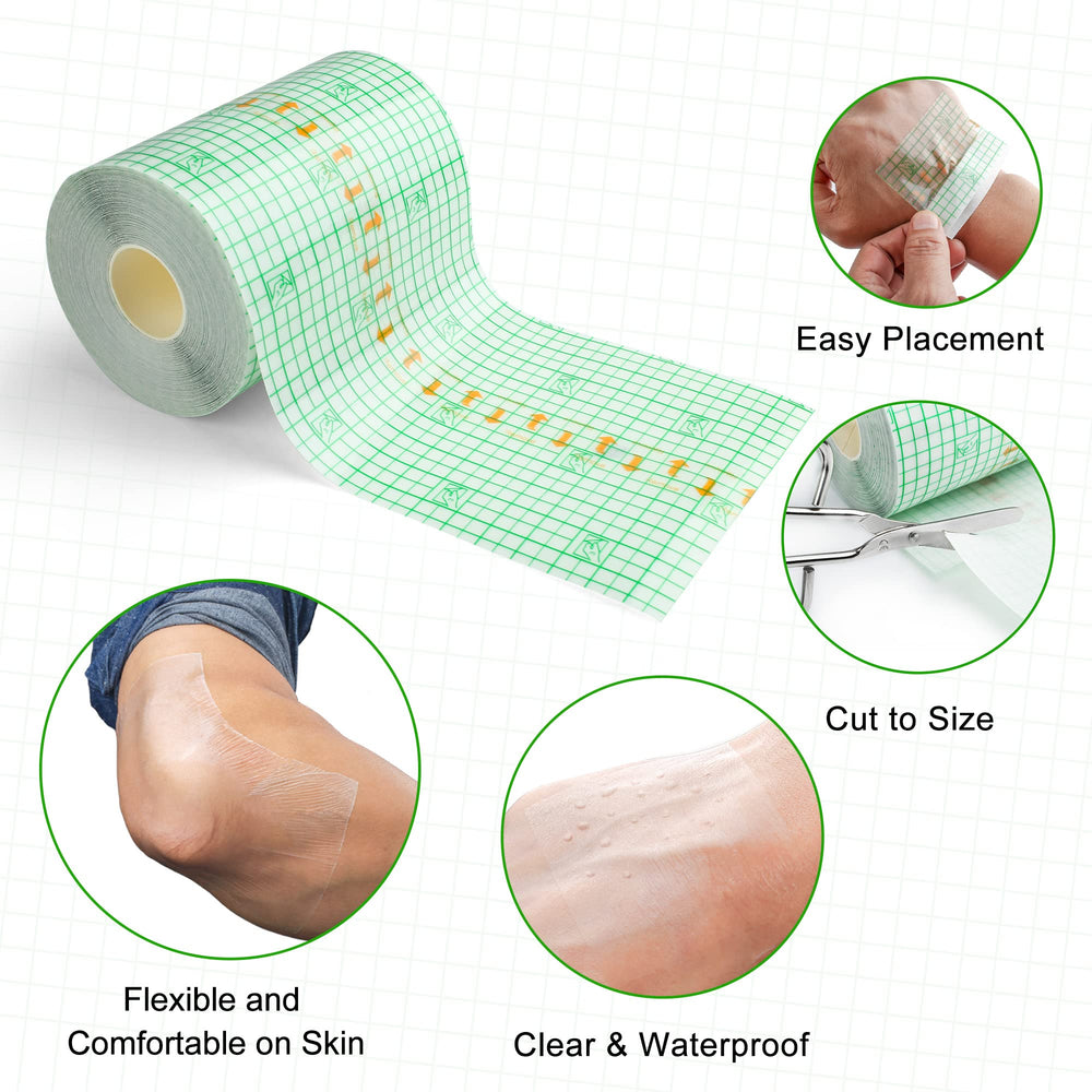 LotFancy tattoo bandage gridlines back paper eases cutting and sizing while secure fit