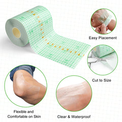 LotFancy tattoo bandage gridlines back paper eases cutting and sizing while secure fit