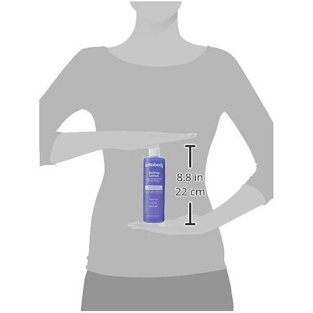 Lottabody Setting Lotion dispensing pump demonstrates fast-dry finish after styling