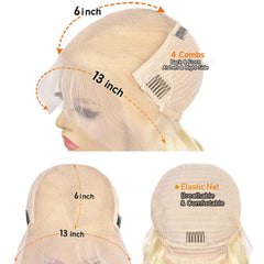 Lotulo 613 wig showing bleached knots and pre plucked hairline.