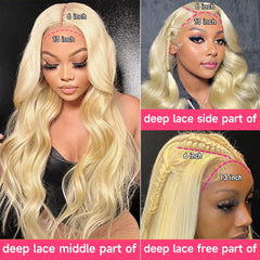 Lotulo 613 lace front wig showing 13x6 HD lace for seamless parting.