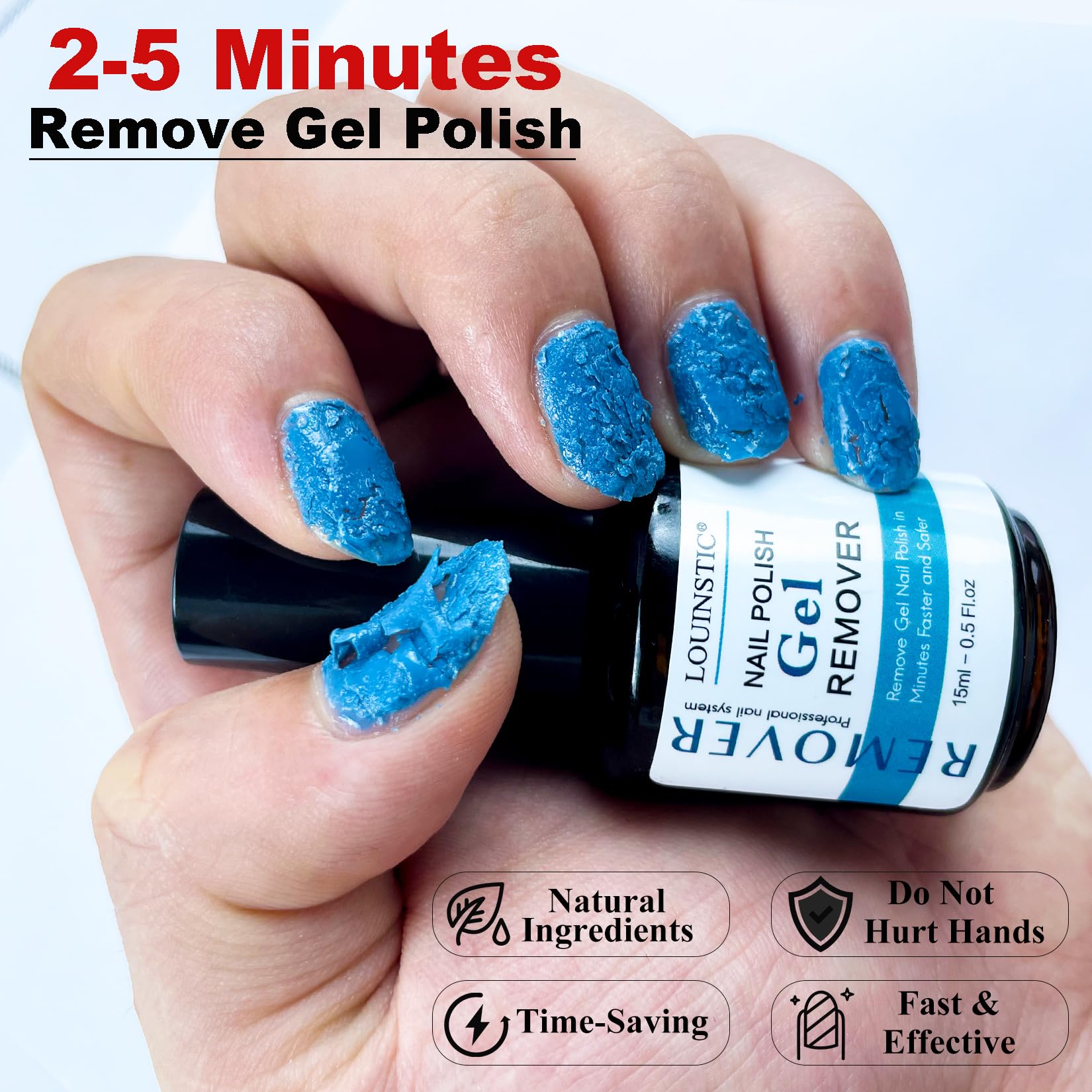 LOUINSTIC remover kit with pusher and scraper demonstrates ergonomic tools for quick polish removal.