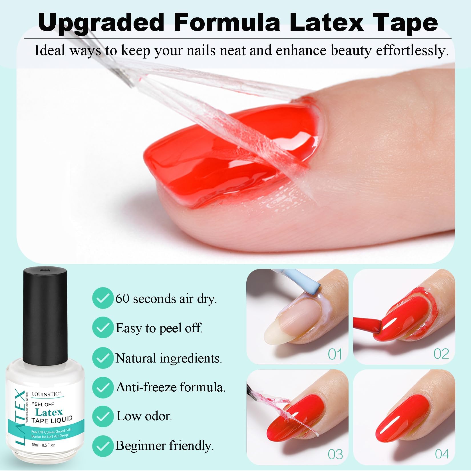 LOUINSTIC gel nail remover bubble action demonstrates gel polish dissolution.