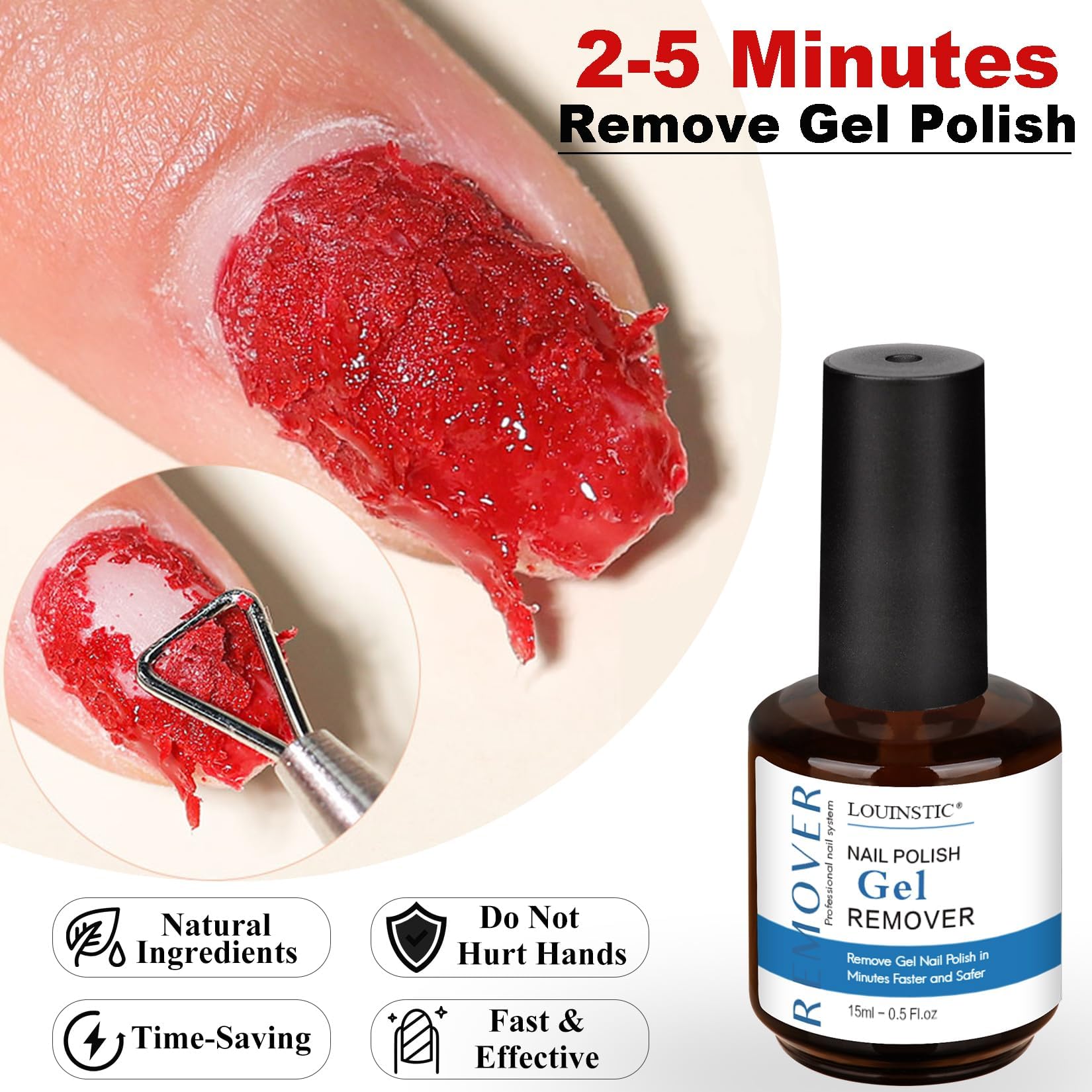 LOUINSTIC liquid latex film around nails protects cuticles during removal.
