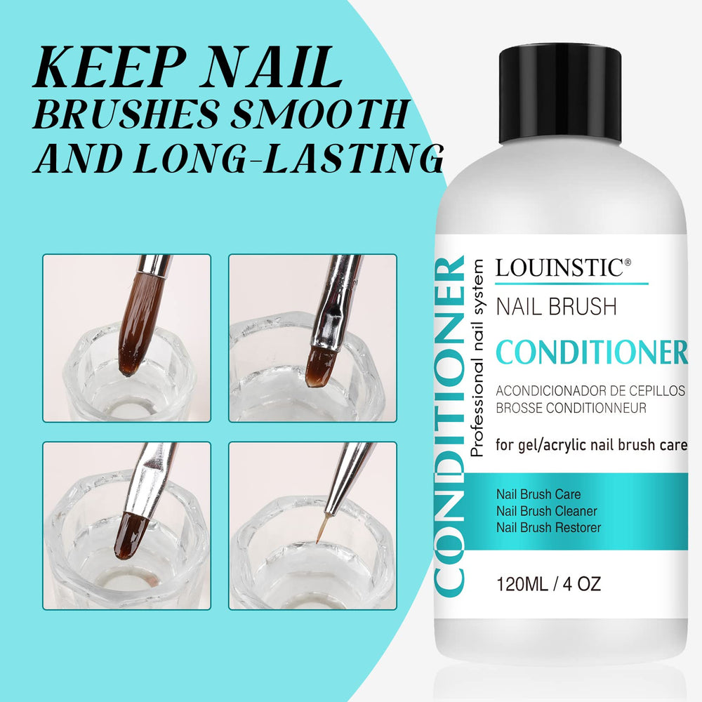 LOUINSTIC new-brush-break-in-solution aids initial bristle conditioning.