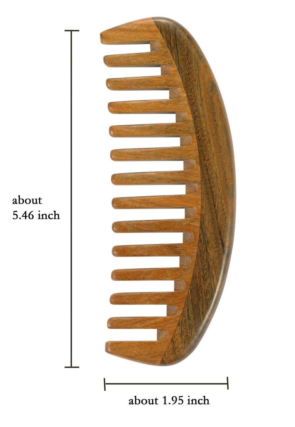 Natural sandalwood wood grain and scent detail of the Louise Maelys comb