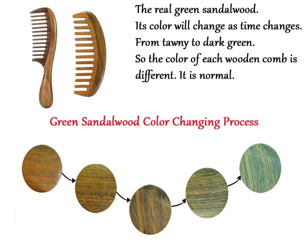 Louise Maelys sandalwood wide-tooth moon-shape comb for curly hair styling