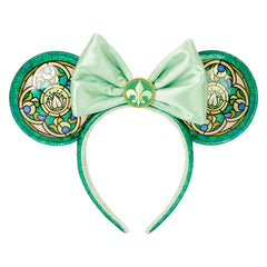 Loungefly Tiana ears with stained glass design, ideal for cosplay and Disney-style outfits.